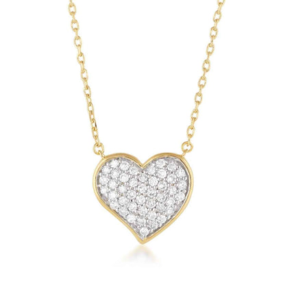 Demi Fine 1/3 ct. tw. Lab-Grown Diamond Pave Heart Necklace in Vermeil