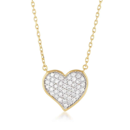 Demi Fine 1/3 ct. tw. Lab-Grown Diamond Pave Heart Necklace in Vermeil