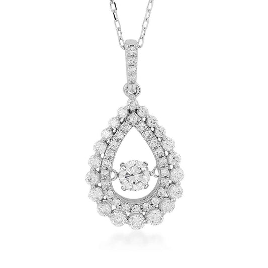 Adamante 1 ct. tw. Lab-Grown Round Brilliant Diamond Teardrop Pendant in 10K White Gold