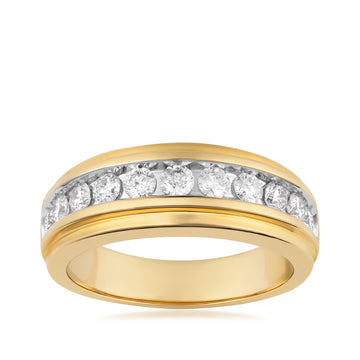 GOLD TAG Men's 1 ct. tw. Diamond Channel Ring in 10K Yellow Gold