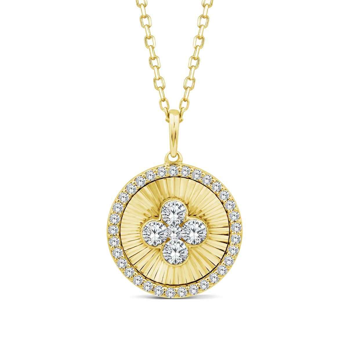 Demi Fine 1/2 ct. tw. Lab-Grown Diamond Disc Pendant in Vermeil