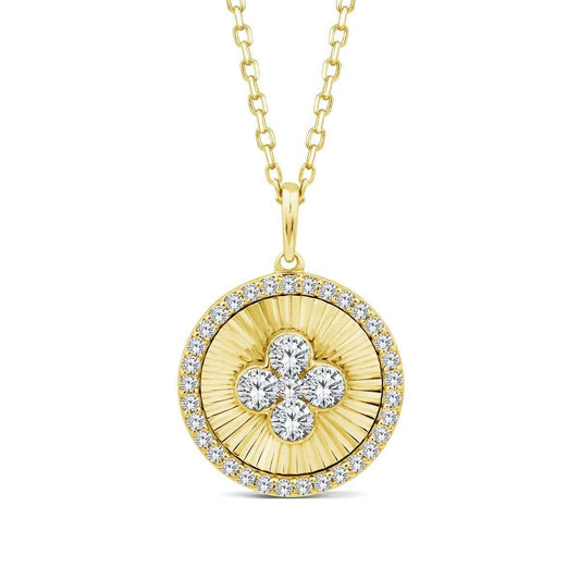 Demi Fine 1/2 ct. tw. Lab-Grown Diamond Disc Pendant in Vermeil