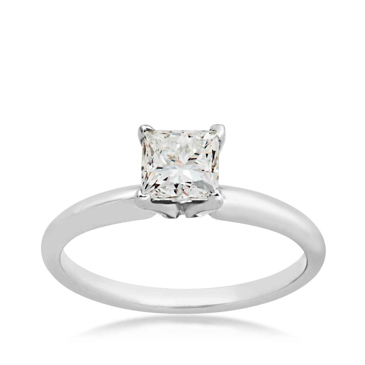 1 ct. tw. Princess Cut Diamond Solitaire Engagement Ring in 14K White Gold (3)