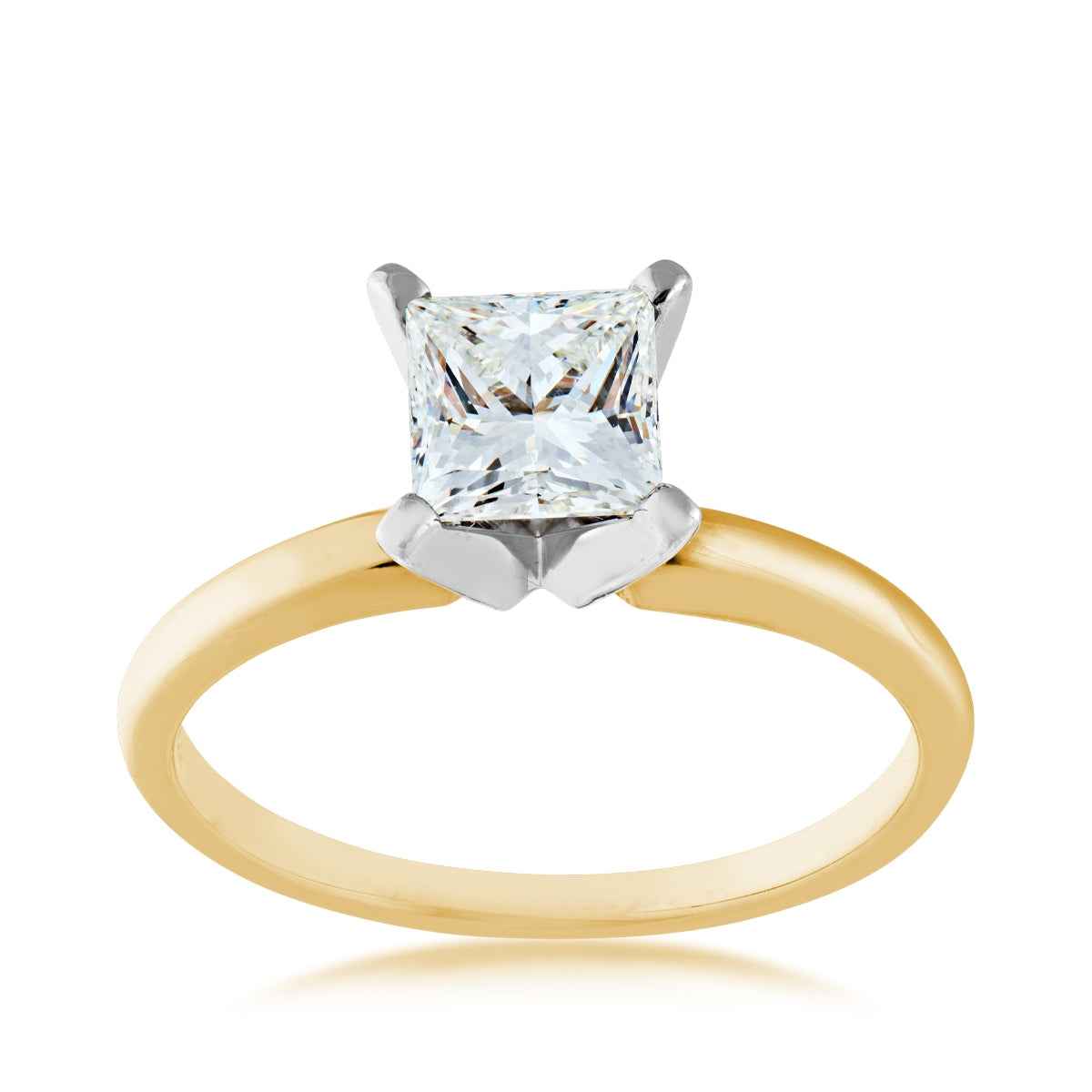 1-1/2 ct. tw. Princess Cut Diamond Solitaire Engagement Ring in 14K Yellow Gold