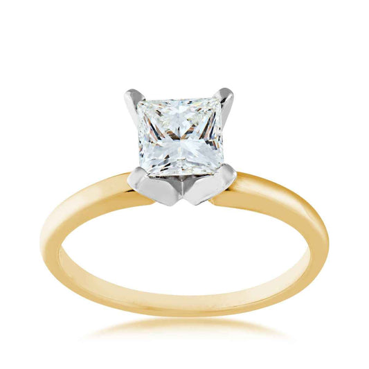 1-1/2 ct. tw. Princess Cut Diamond Solitaire Engagement Ring in 14K Yellow Gold