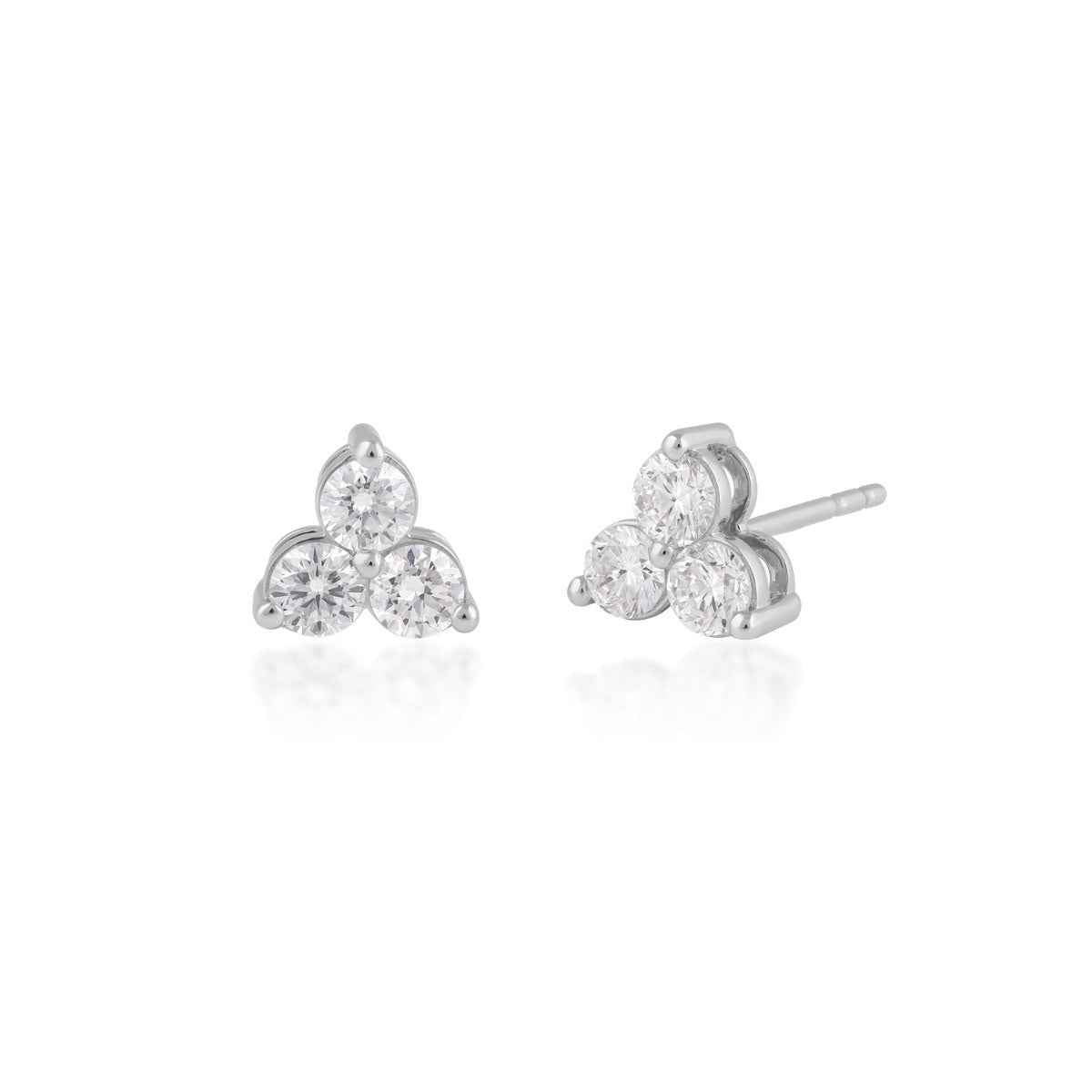 Adamante 1 ct. tw. Lab-Grown 3-Stone Diamond Pendant Earring Box Set in Sterling Silver close-up detail