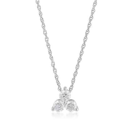 Adamante 1 ct. tw. Lab-Grown 3-Stone Diamond Pendant Earring Box Set in Sterling Silver front view