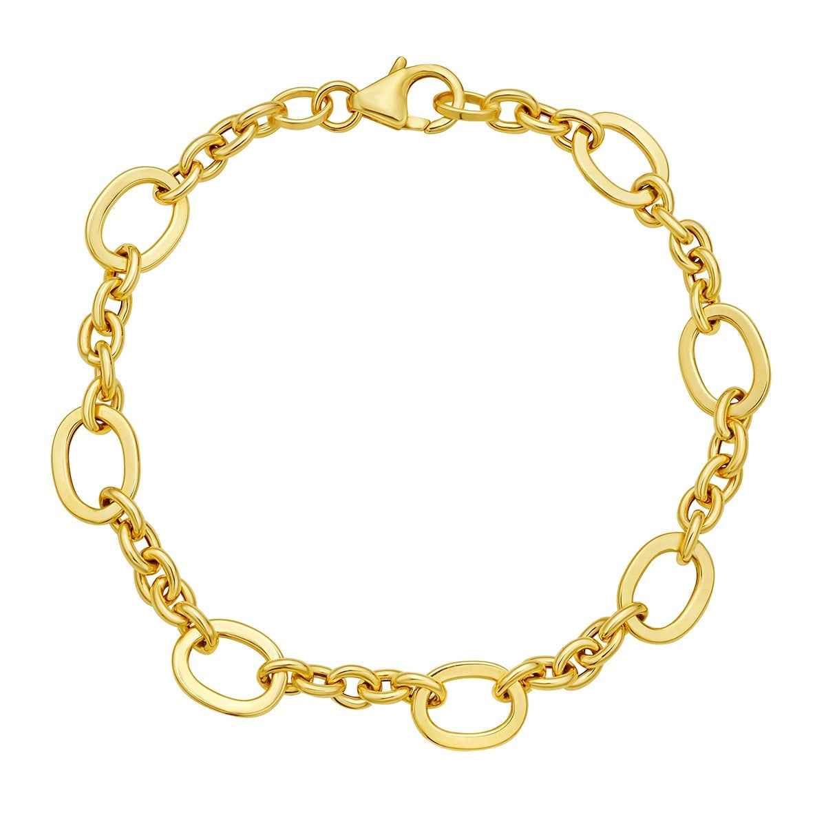 7-inch 8mm Oval Link Bracelet in 14K Yellow Gold