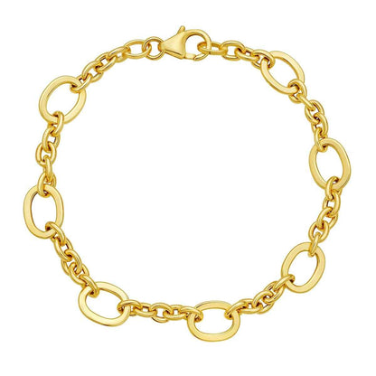 7-inch 8mm Oval Link Bracelet in 14K Yellow Gold
