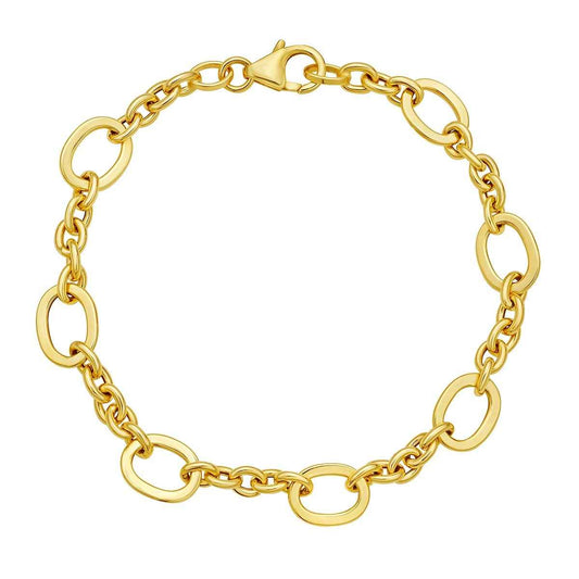 7-inch 8mm Oval Link Bracelet in 14K Yellow Gold