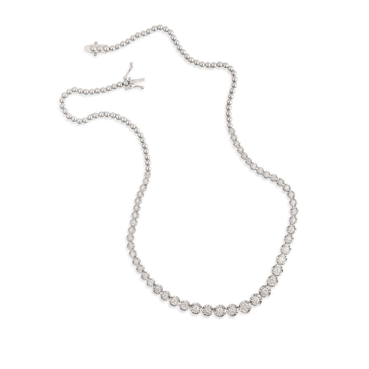 Adamante 3 ct. tw. Lab-Grown Diamond Riviera Necklace in Sterling Silver front view