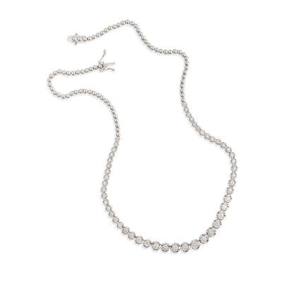 Adamante 3 ct. tw. Lab-Grown Diamond Riviera Necklace in Sterling Silver front view