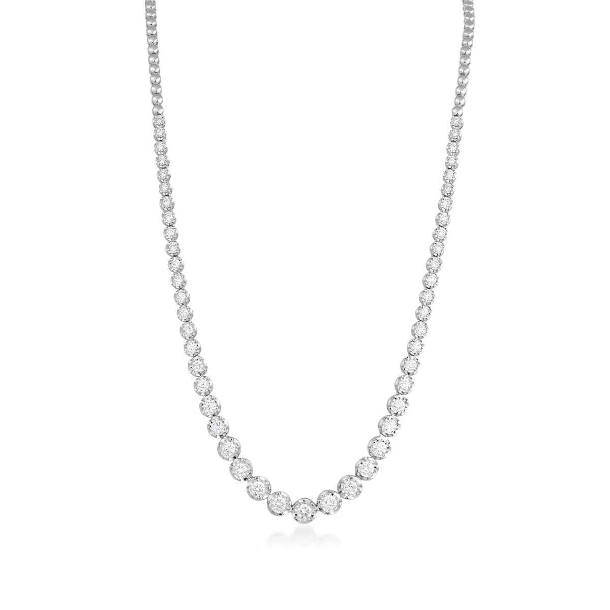 Adamante 3 ct. tw. Lab-Grown Diamond Riviera Necklace in Sterling Silver