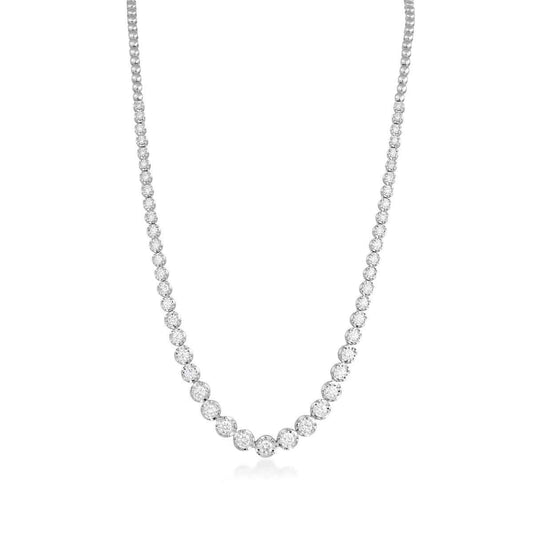 Adamante 3 ct. tw. Lab-Grown Diamond Riviera Necklace in Sterling Silver