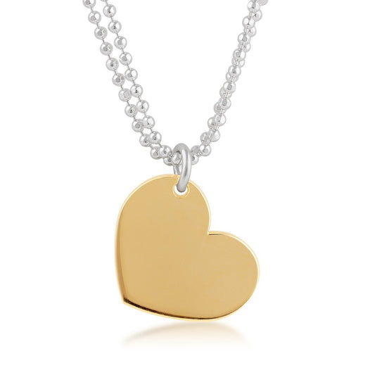 Double Chain Heart Pendant in Vermeil