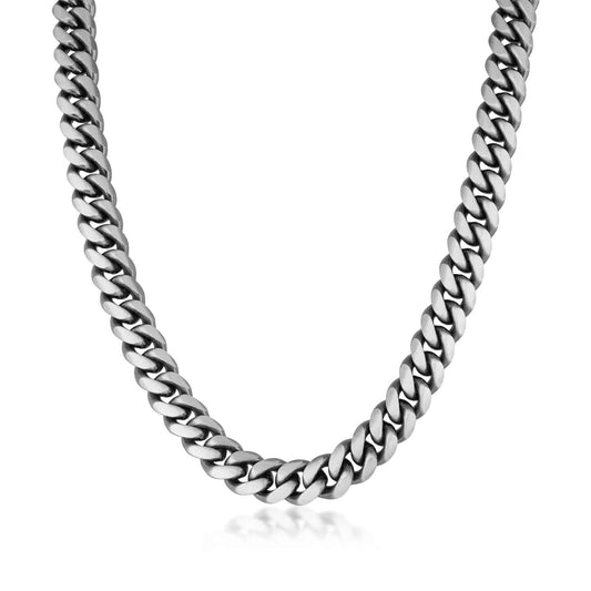 5.5mm 22" Oxidized Satin Curb Chain in Sterling Silver