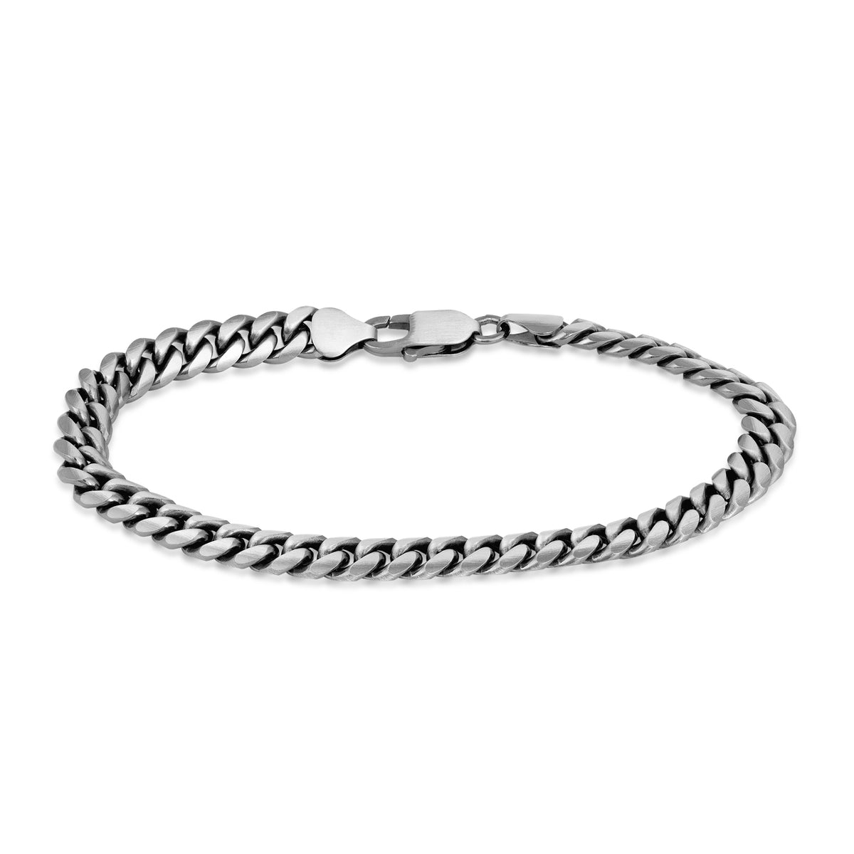 oxidized satin curb bracelet 6.5mm 8.5"