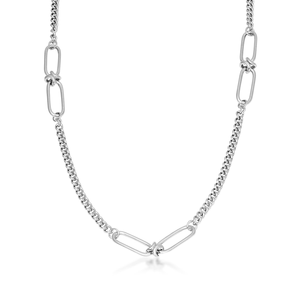 sterling silver oval link necklace