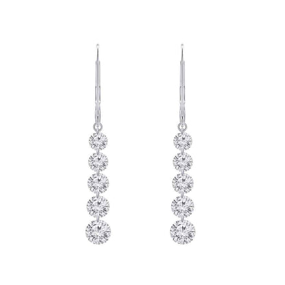Adamante 1 ct. tw. Lab-Grown Drilled Diamond Graduated Dangle Earrings in 10K White Gold