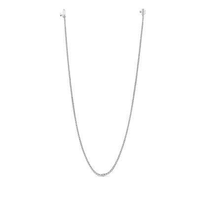 Adamante 3 ct. tw. Lab-Grown Diamond Graduated Riviera Necklace in 10K White Gold front view