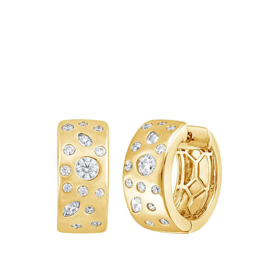Demi Fine 1 ct. tw. Lab-Grown Multi-Shape Diamond Huggie Hoop Earrings in Vermeil
