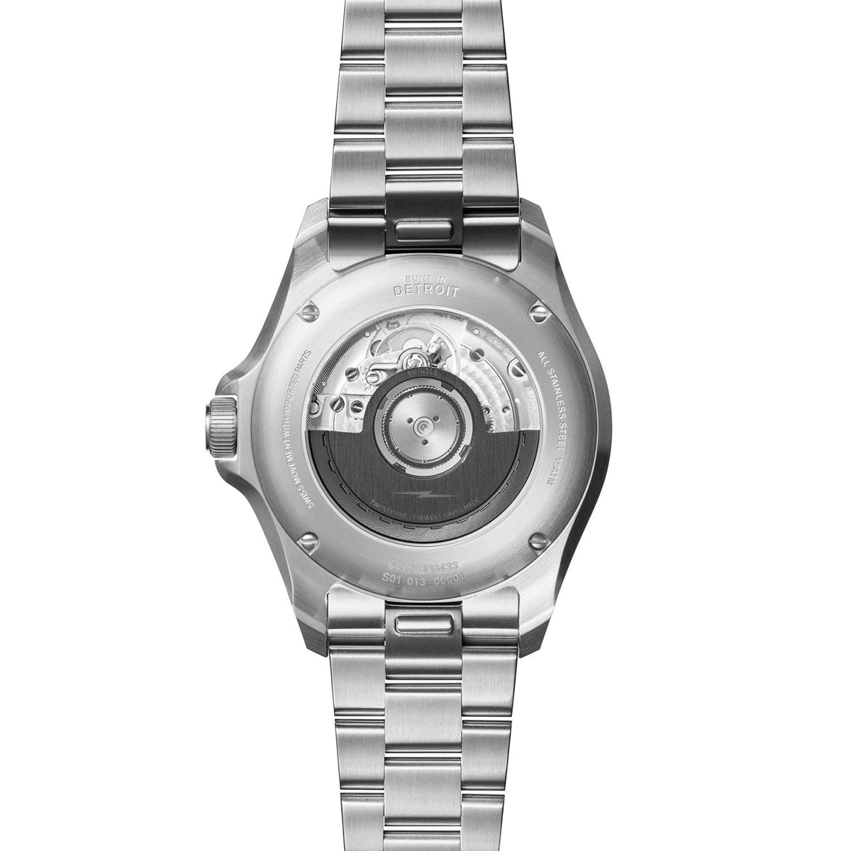 stainless steel men's Shinola Monster automatic watch with brown dial