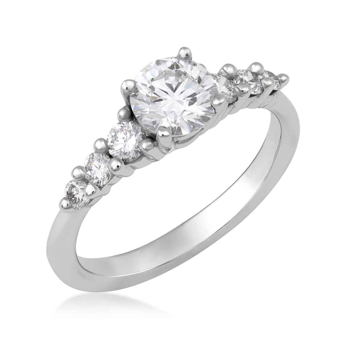 USA Collection 1 ct. tw. Lab-Grown Round Brilliant Graduated Wedding Ring in 14K White Gold