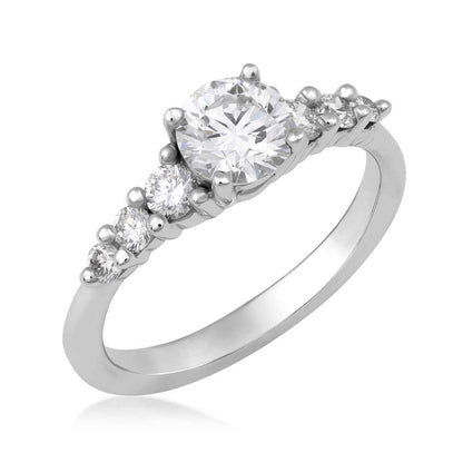 USA Collection 1 ct. tw. Lab-Grown Round Brilliant Graduated Wedding Ring in 14K White Gold