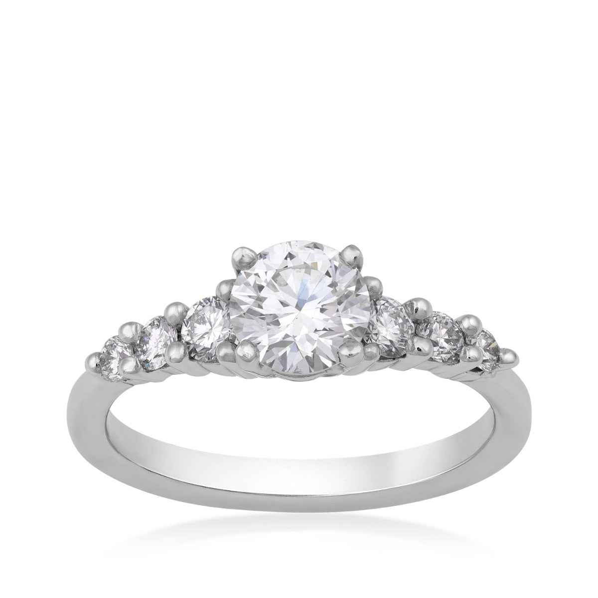 USA Collection 1 ct. tw. Lab-Grown Round Brilliant Graduated Wedding Ring in 14K White Gold