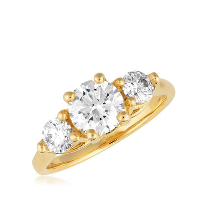 USA Collection 1-1/2 ct. tw. Lab-Grown 3-Stone Diamond Ring in 14K Yellow Gold front view