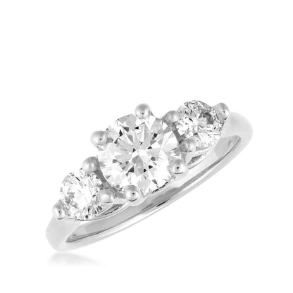 USA Collection 1-1/2 ct. tw. Lab-Grown 3-Stone Diamond Ring in 14K White Gold front view