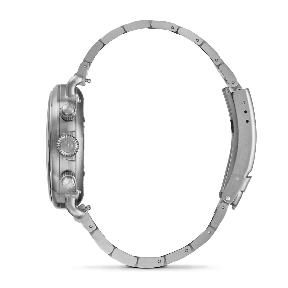 titanium men's Shinola Runwell quartz watch with black dial