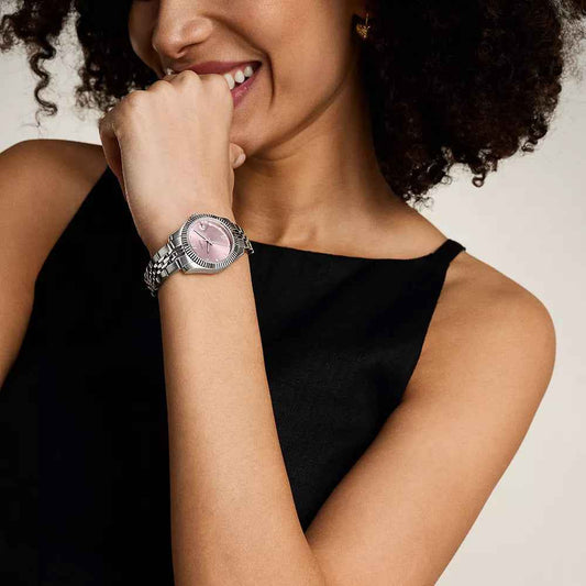 Fossil Ladies' Scarlette Quartz Stainless Steel Watch with Pink Dial