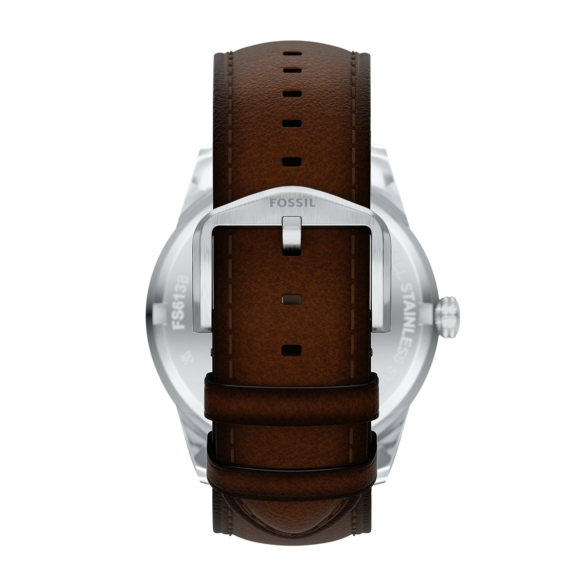 Fossil green dial brown leather strap watch alt 2