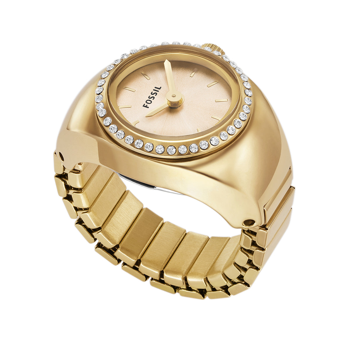 Fossil gold watch ring alt
