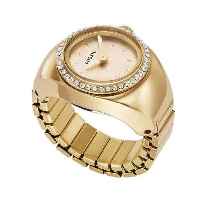 Fossil gold watch ring alt