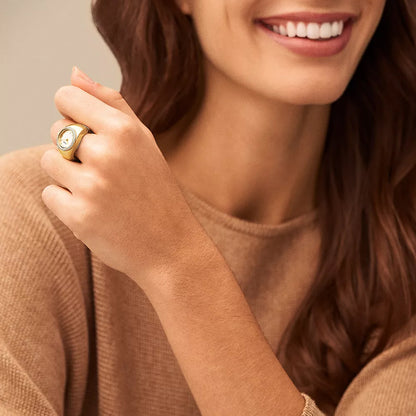 Fossil gold watch ring model