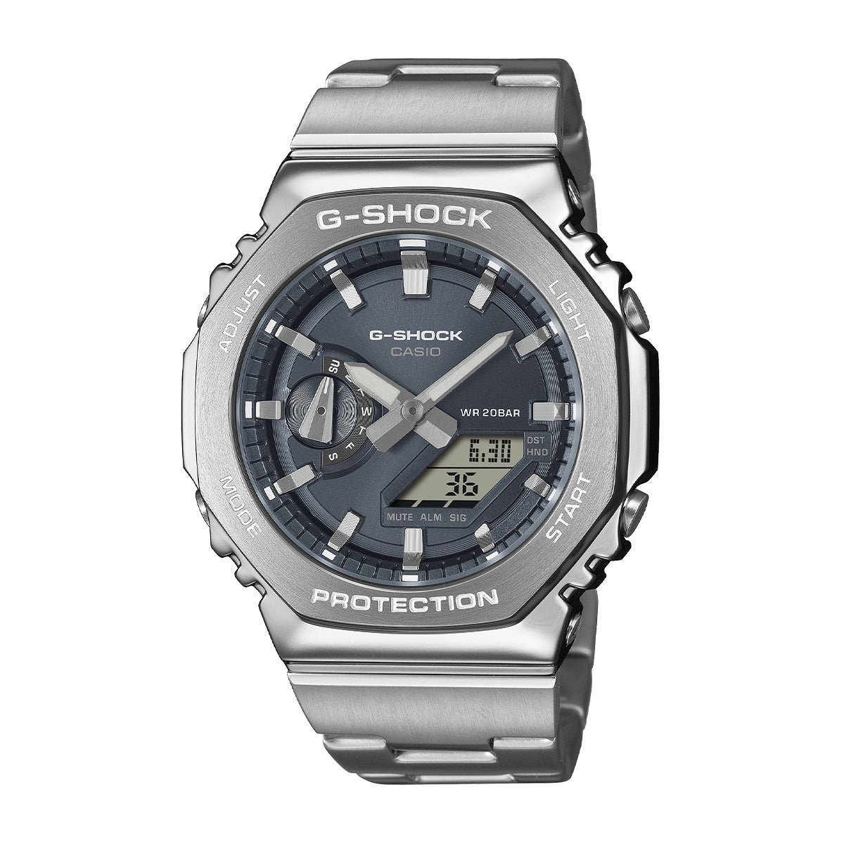 grey dial g-shock watch quartz analog digital