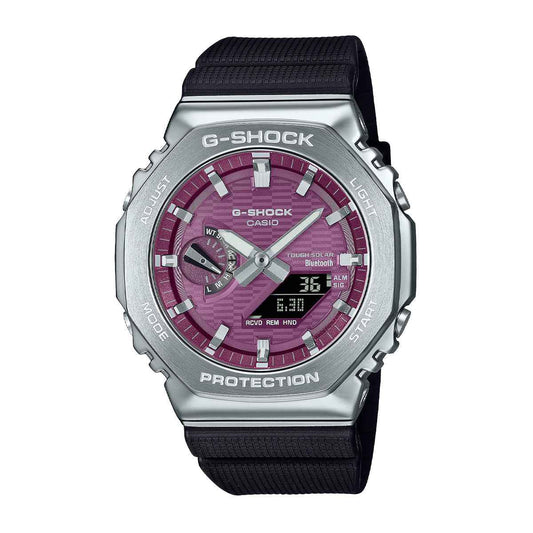 G-Shock Men's G-Steel Quartz Stainless Steel Watch with Purple Dial & Black Resin Strap
