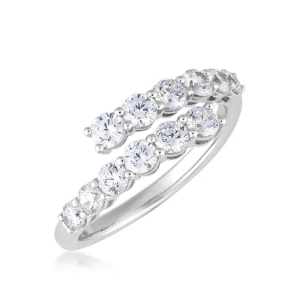 Adamante 1 ct. tw. Lab-Grown Diamond Bypass Ring in 10K White Gold front view