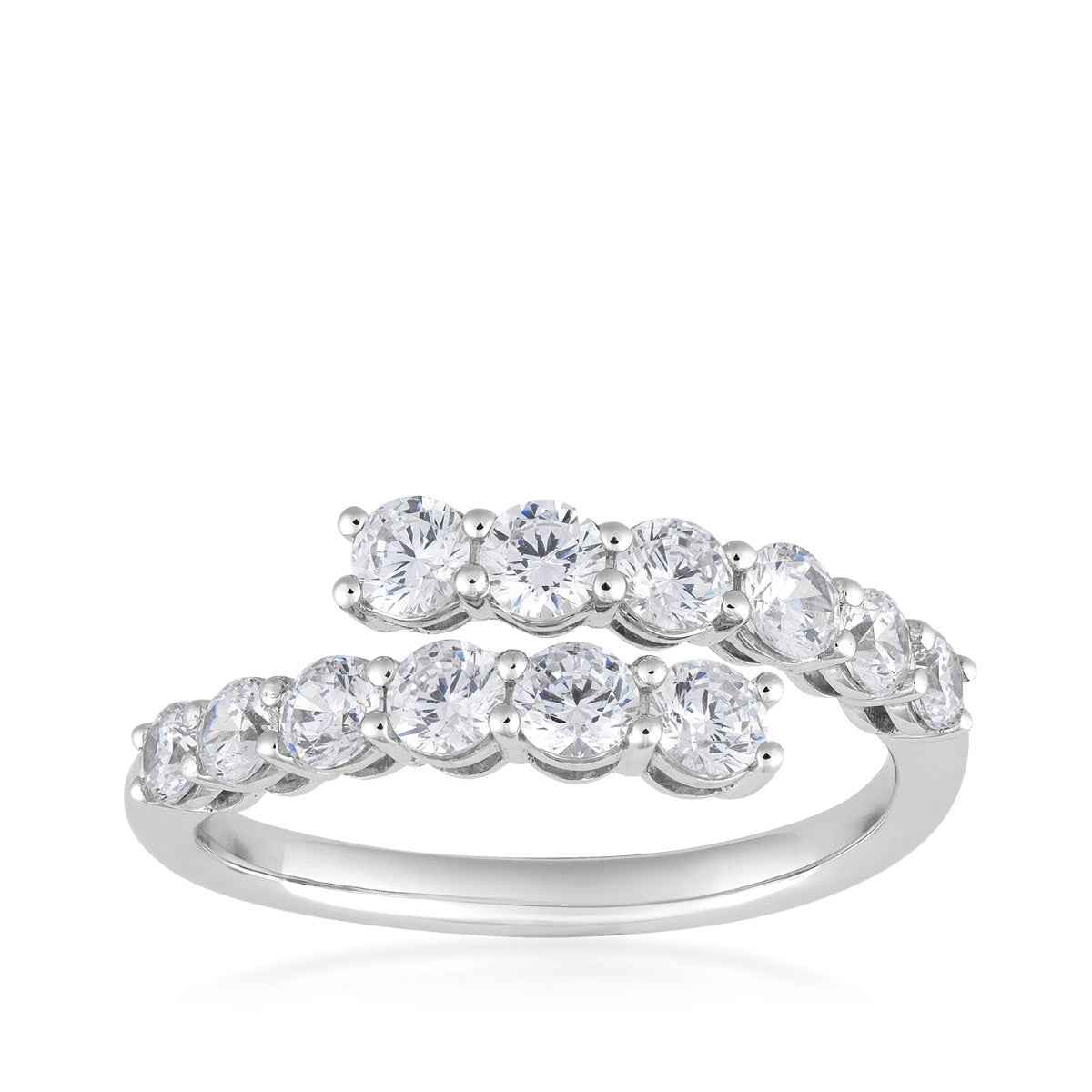 Adamante 1 ct. tw. Lab-Grown Diamond Bypass Ring in 10K White Gold
