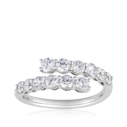 Adamante 1 ct. tw. Lab-Grown Diamond Bypass Ring in 10K White Gold