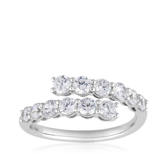 Adamante 1 ct. tw. Lab-Grown Diamond Bypass Ring in 10K White Gold
