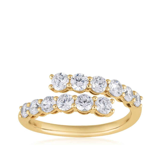 Adamante 1 ct. tw. Lab-Grown Diamond Bypass Ring in 10K Yellow Gold
