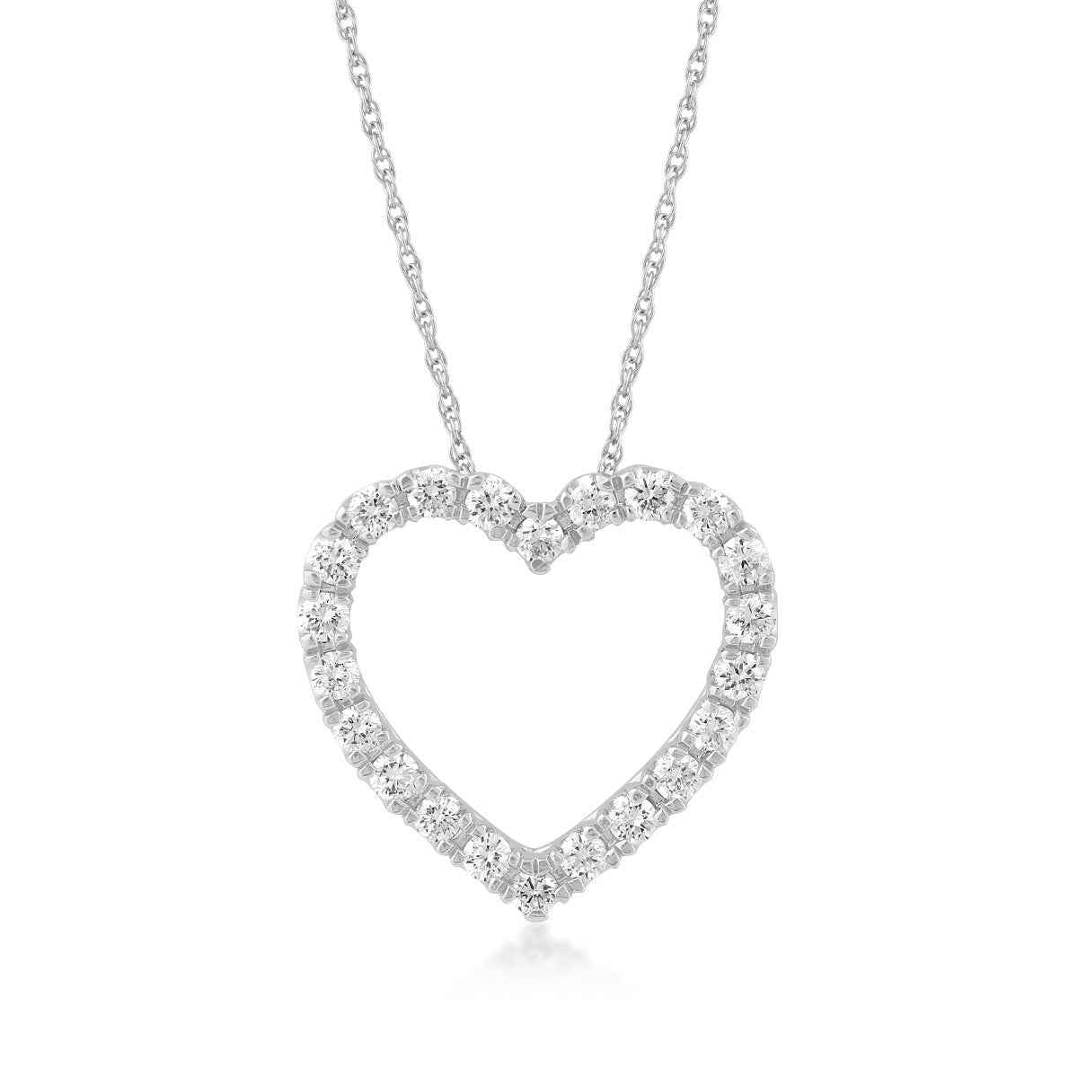 Adamante 1/2 ct. tw. Lab-Grown Diamond Heart Pendant in 10K White Gold (2)