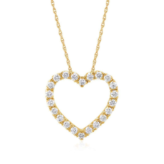 Adamante 1/2 ct. tw. Lab-Grown Diamond Open Heart Pendant in 10K Yellow Gold