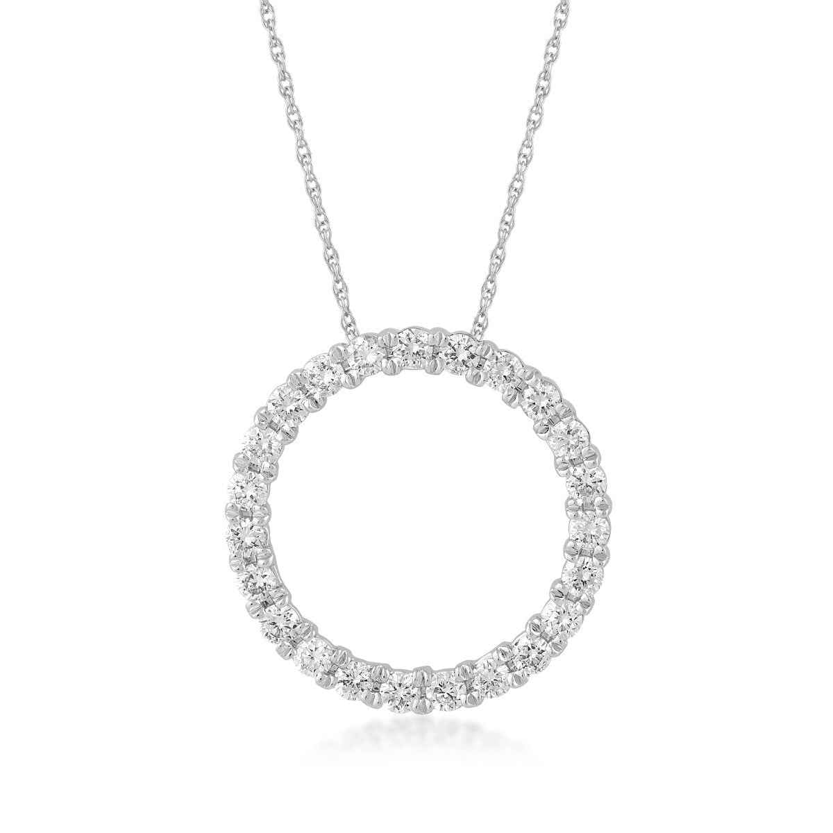 Adamante 1/2 ct. tw. Lab-Grown Diamond Circle Necklace in 10K White Gold (2)