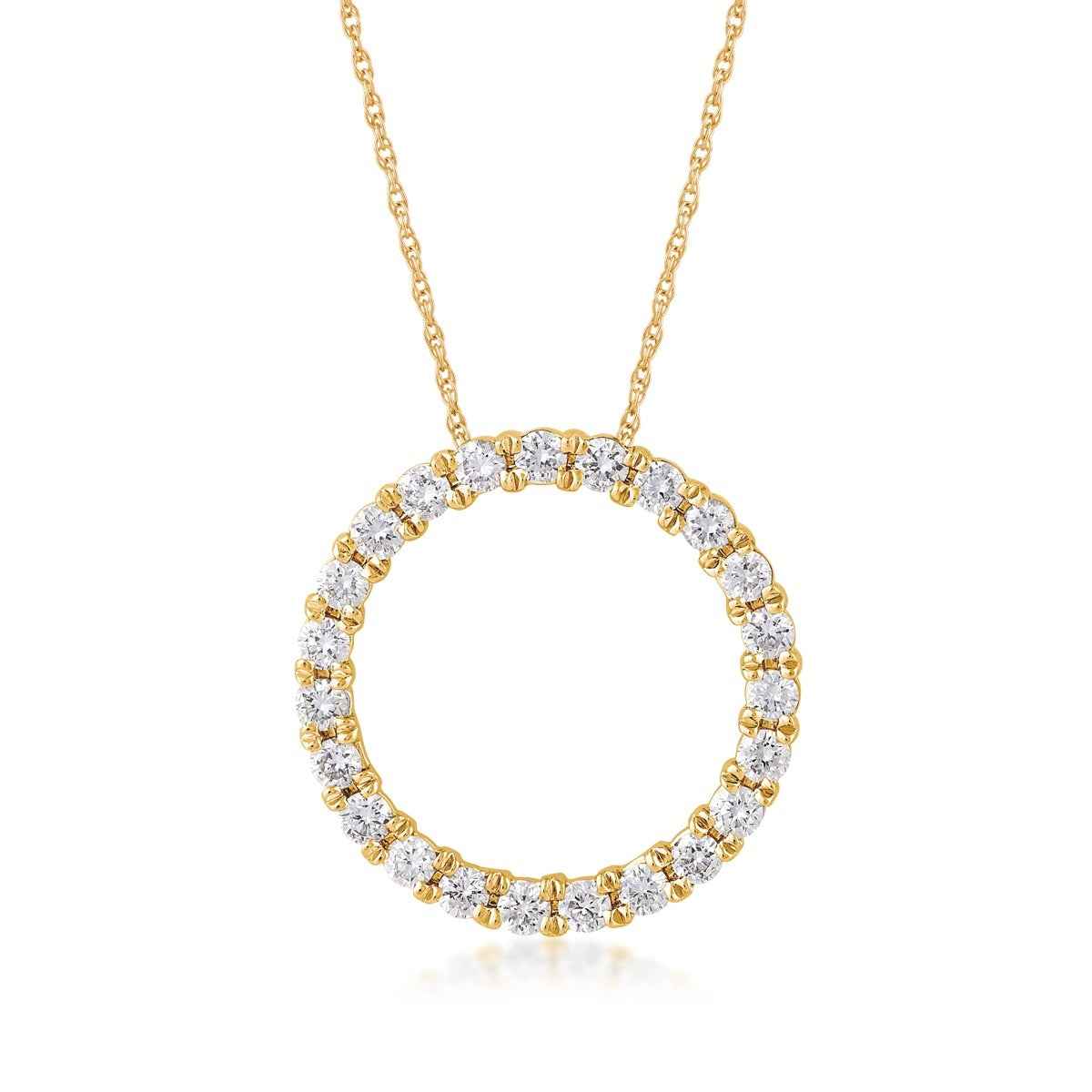 Adamante 1/2 ct. tw. Lab-Grown Diamond Open Circle Pendant in 10K Yellow Gold