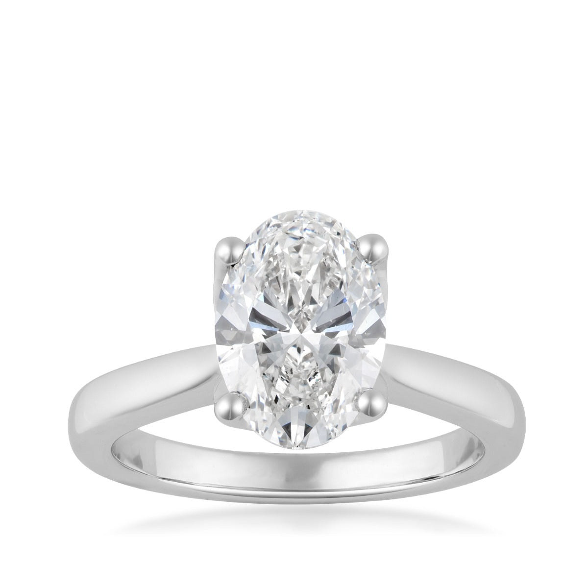Adamante 2-3/4 ct. tw. Lab-Grown Oval Diamond Engagement Ring in 14K White Gold