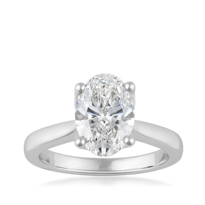 Adamante 2-3/4 ct. tw. Lab-Grown Oval Diamond Engagement Ring in 14K White Gold
